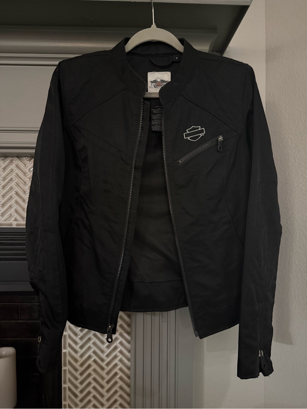 Harley-Davidson Black Women's Riding Jacket with Chest Zip